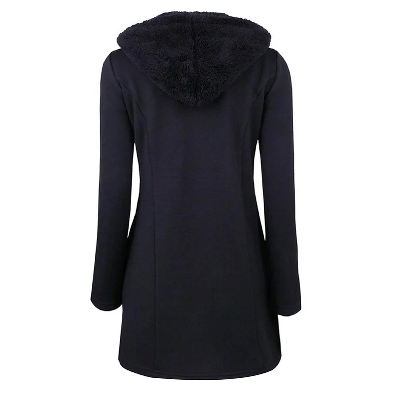 Ретро готическое пальто с капюшоном бархатный лохматый кардиган длинный Тренч в