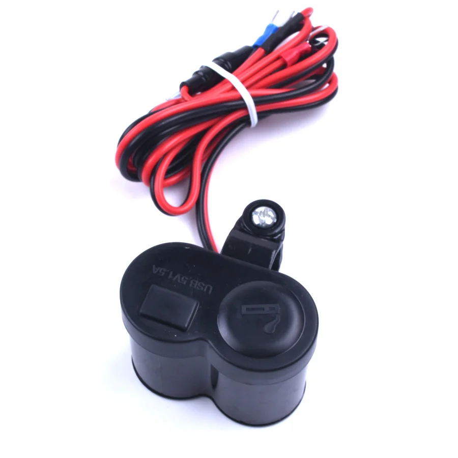 12 24V мотоцикл Скутер Руль USB зарядное устройство зажим Водонепроницаемый