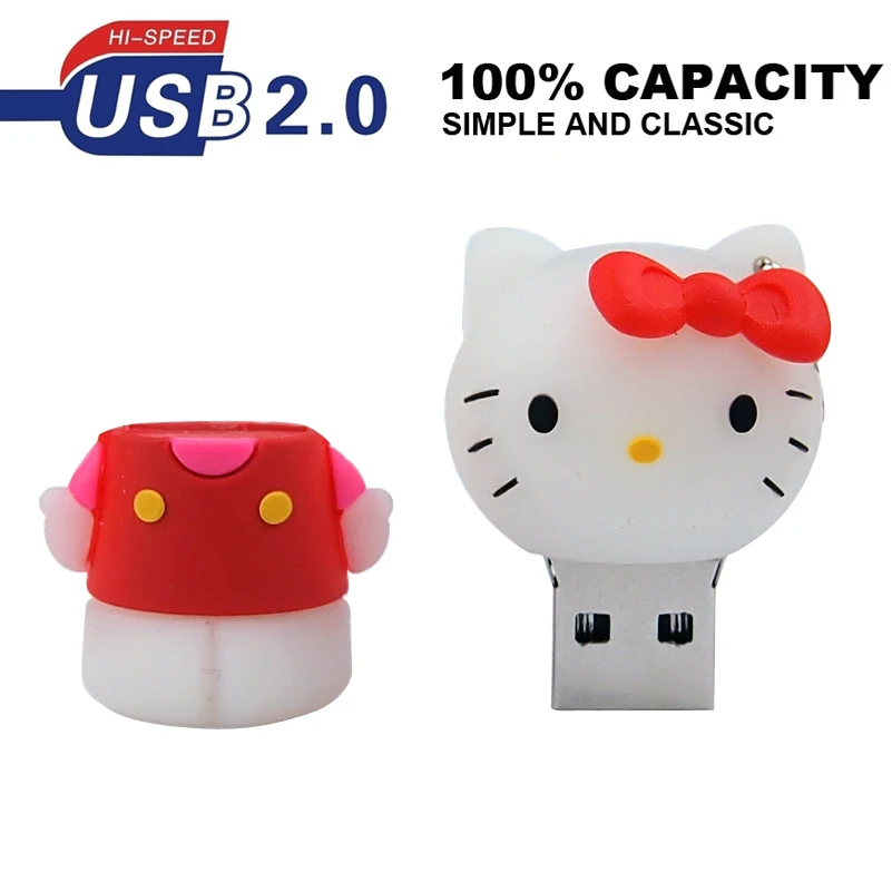 Прекрасный USB флешка анимадо мультфильм флэш накопитель 128 МБ 32 Гб 64 ГБ флеш 2 0 Hellow