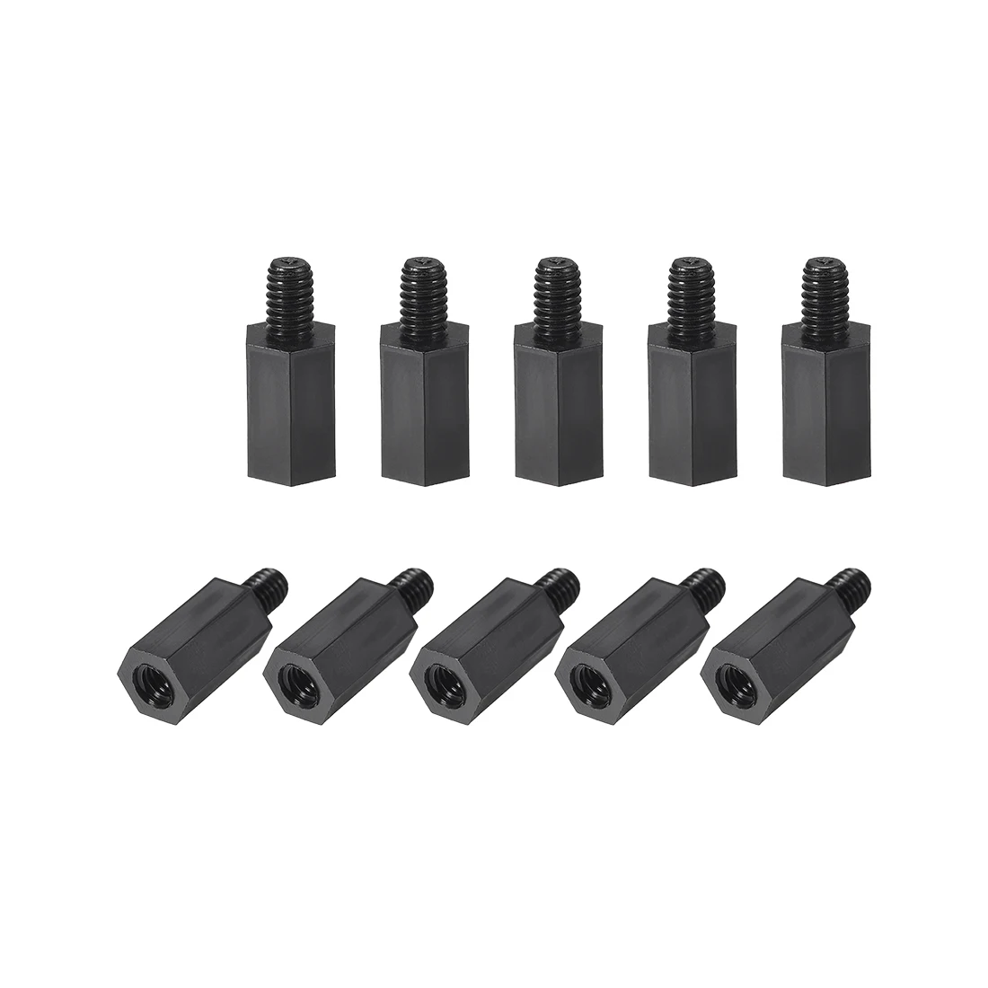 

uxcell 150pcs M4x10/15 mm + 6 mm Male to Female Hex Nylon Spacer Standoff for Industries of Communication Electronics etc
