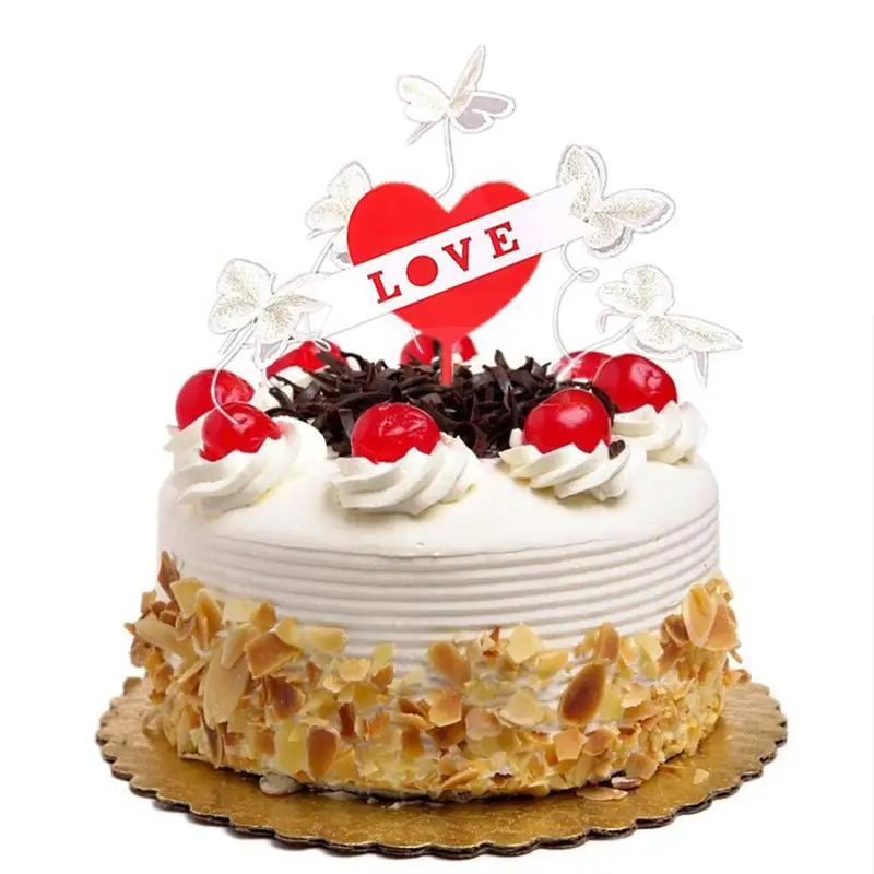 6 шт. украшения для торта в форме сердца бабочки | Дом и сад