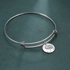 Браслет с цветком рождения, браслет с персонализированной гравировкой имени даты года, семейного подарка из нержавеющей стали на заказ для мужчин и женщин, ювелирные изделия