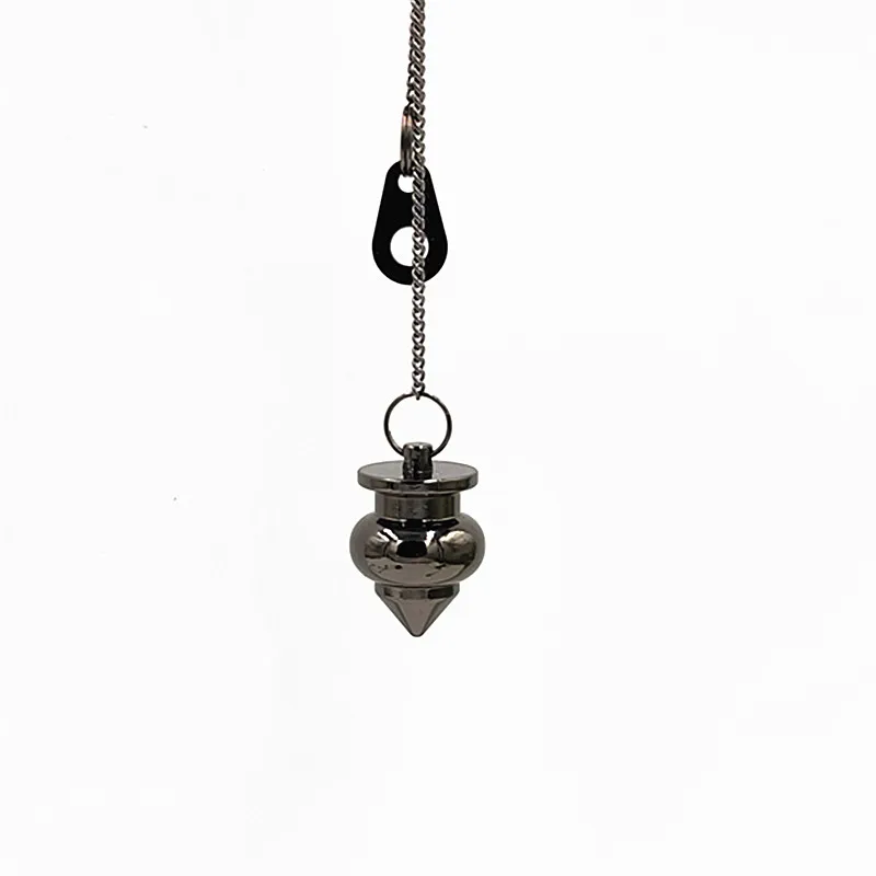 Pendulum pendant Reiki Copper Pendulums for Dowsing Divination Wicca Chakra Reiki Healing Pyramid Pendant Chakra pendulo Amulet - Metal color: Light Yellow Color