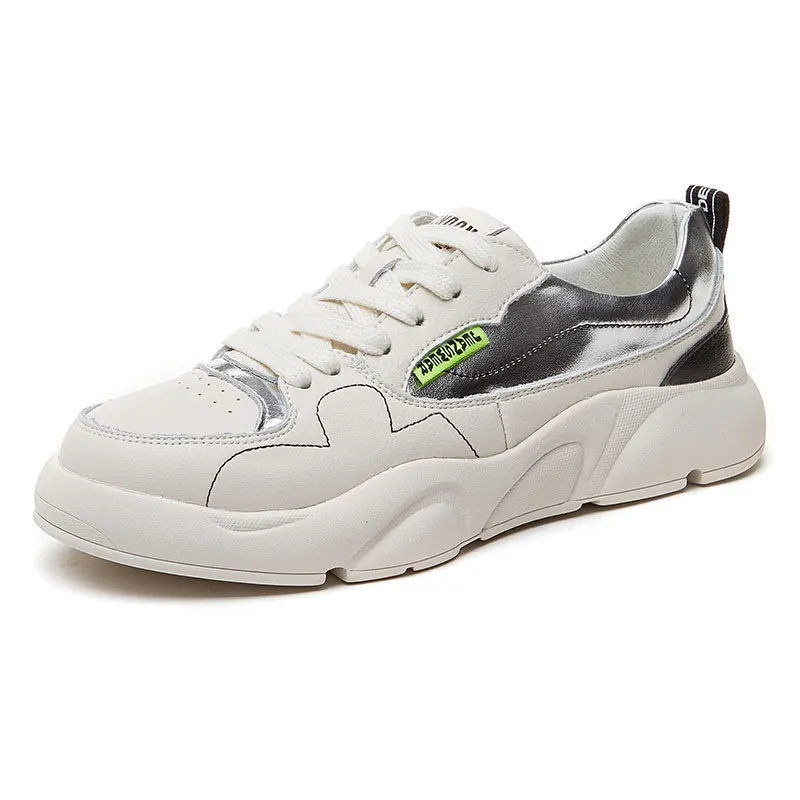 Новинка 2020 кожаные белые туфли из воловьей кожи на плоской подошве женские