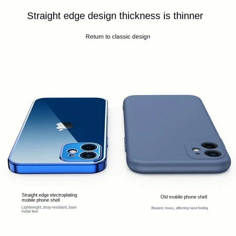 

Hope Year Case For Iphone 11 11Pro Pro Max Soft Phone Protect Shell Ins Fashion Anti-drop Max Straight Edge Electroplated C