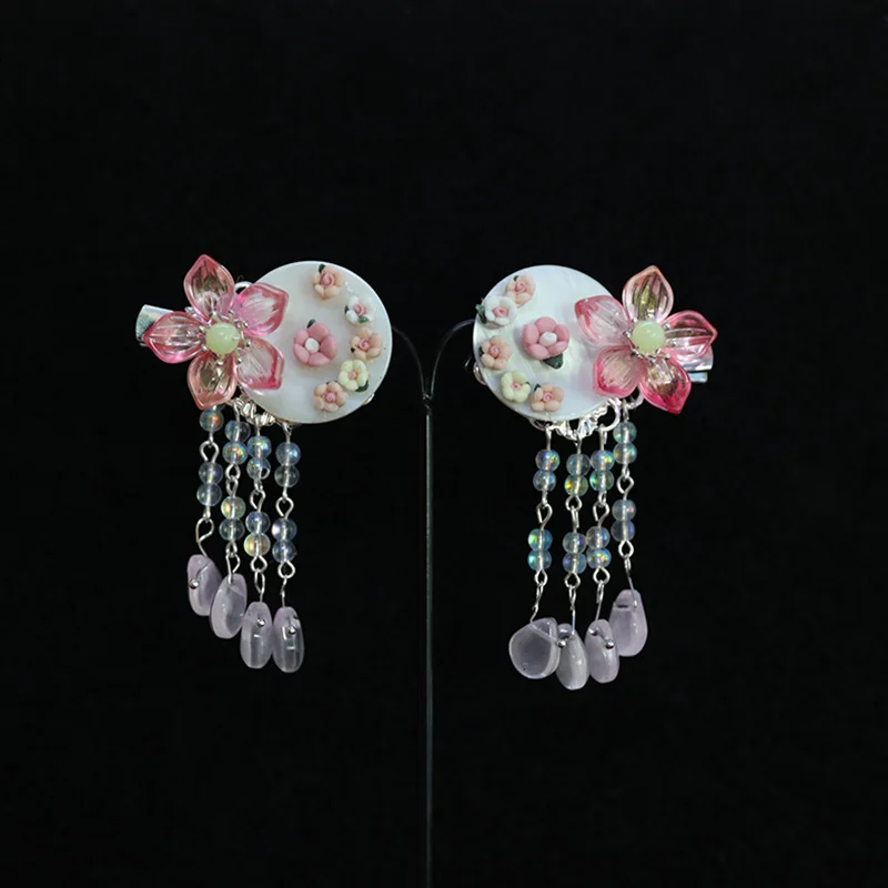 

Shell Girl Flower Hanfu Hair Clip Hairpin Antiquity Traditional Headdress Handmade