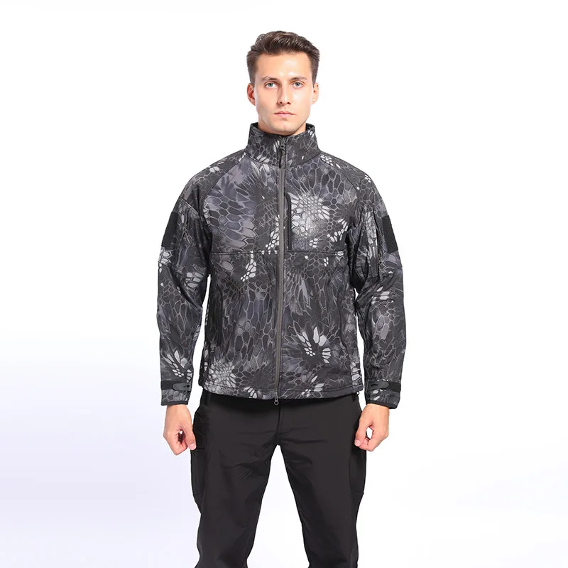 Уличная куртка Commander с принтом акулы мягкой оболочкой Мужская теплая