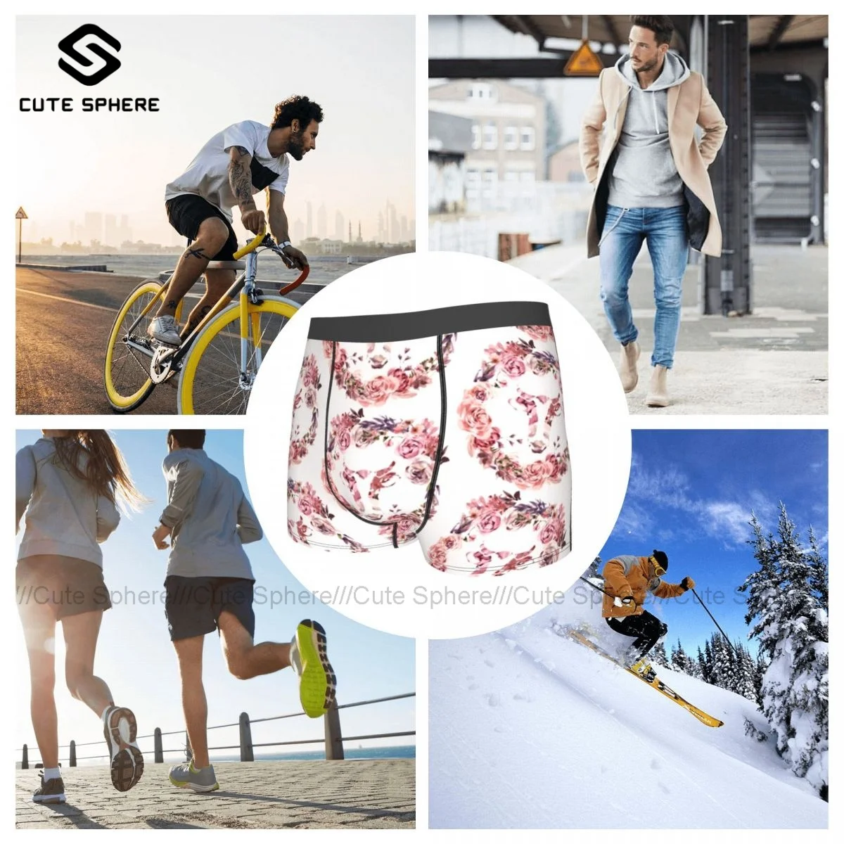 

Cow Underwear Hot Polyester Sexy Trunk Boys Pouch Sublimation Boxer Brief