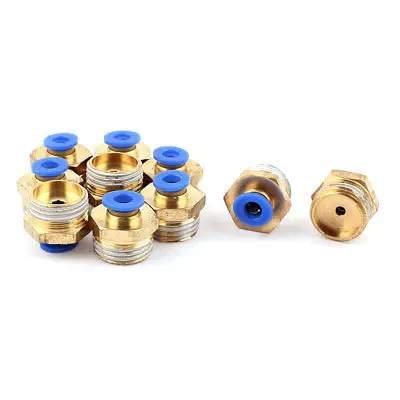 

10 Pcs 6mm Tube to 1/2 BSP Thread Push in Quick Connect Coupler Fittings PC6-04