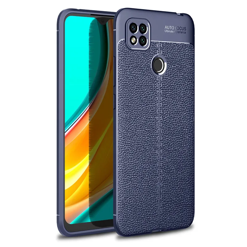 

For Xiaomi Redmi 9C NFC Soft Silicone Case Redmi Note 9A Note 9T 9 9S 8T 8 7 Pro Lychee texture Protective Phone Bumper Funda