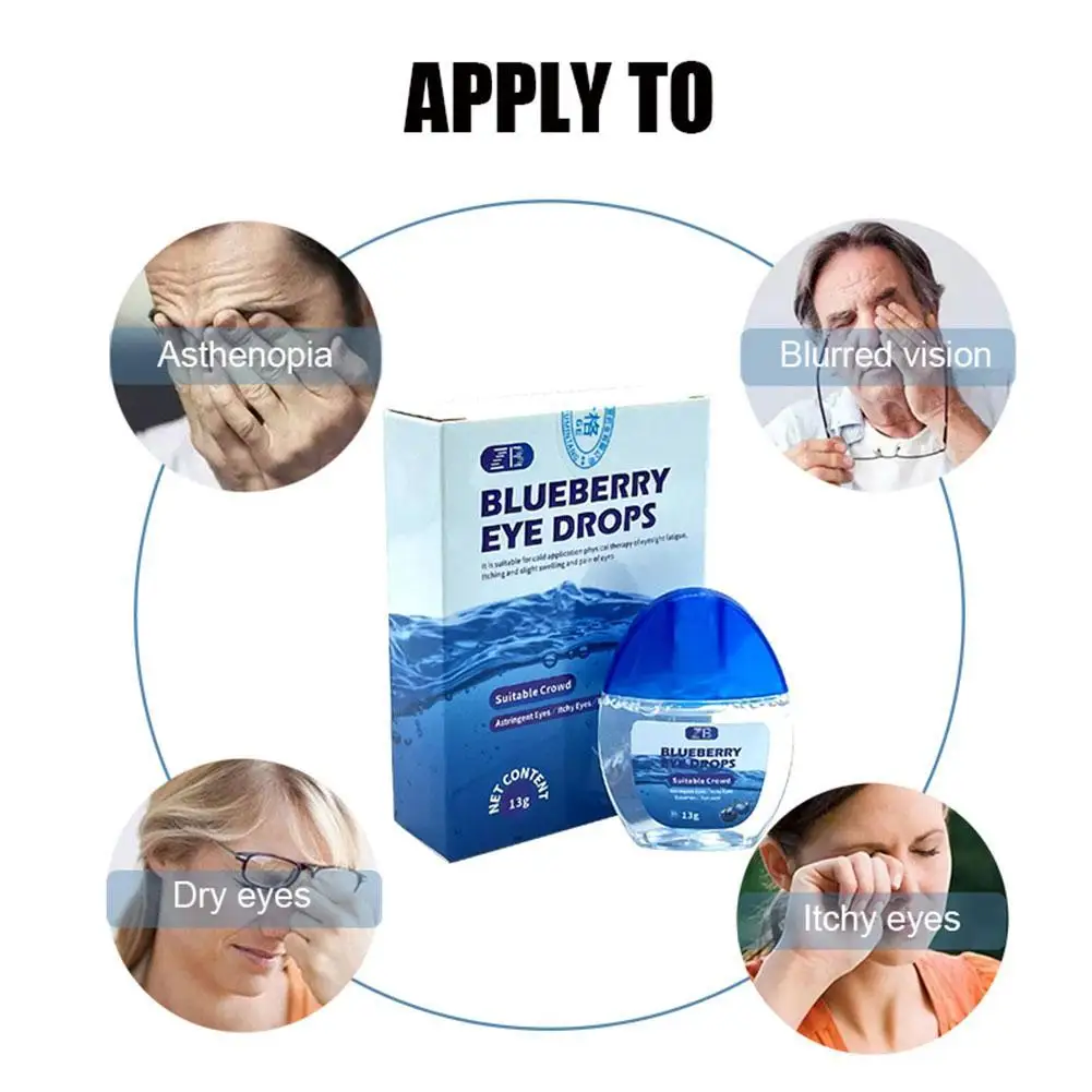 Blueberry Eye Drop Relieves Red Eyes Discomfort Blurred Vision Dry Itchy Clean Detox Care Dressing | Красота и здоровье