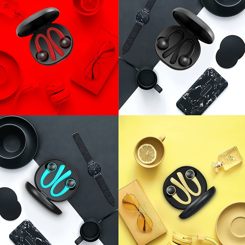 

TWS Bluetooth 5.0 Earphone HiFi Stereo Sport Waterproof Wireless headphones Ear hook Headset Earbuds With Microphone For Xiaomi