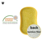 Волшебная губка для кухни, щетка из микрофибры + не липкая Бамбуковая ткань, двухсторонняя буферная щетка для ванной комнаты, губки для очистки Антибактериальный