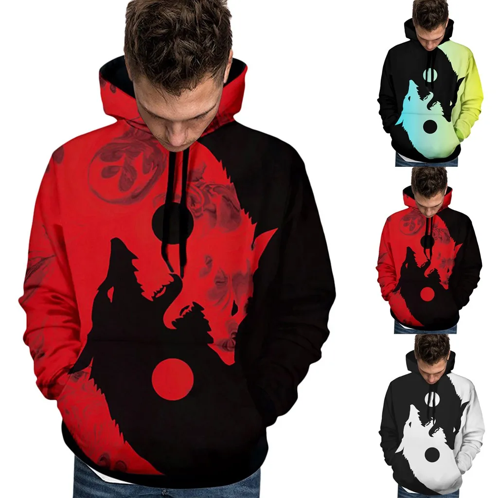 Не новая мужская зимняя Толстовка с длинным рукавом и принтом на Хэллоуин