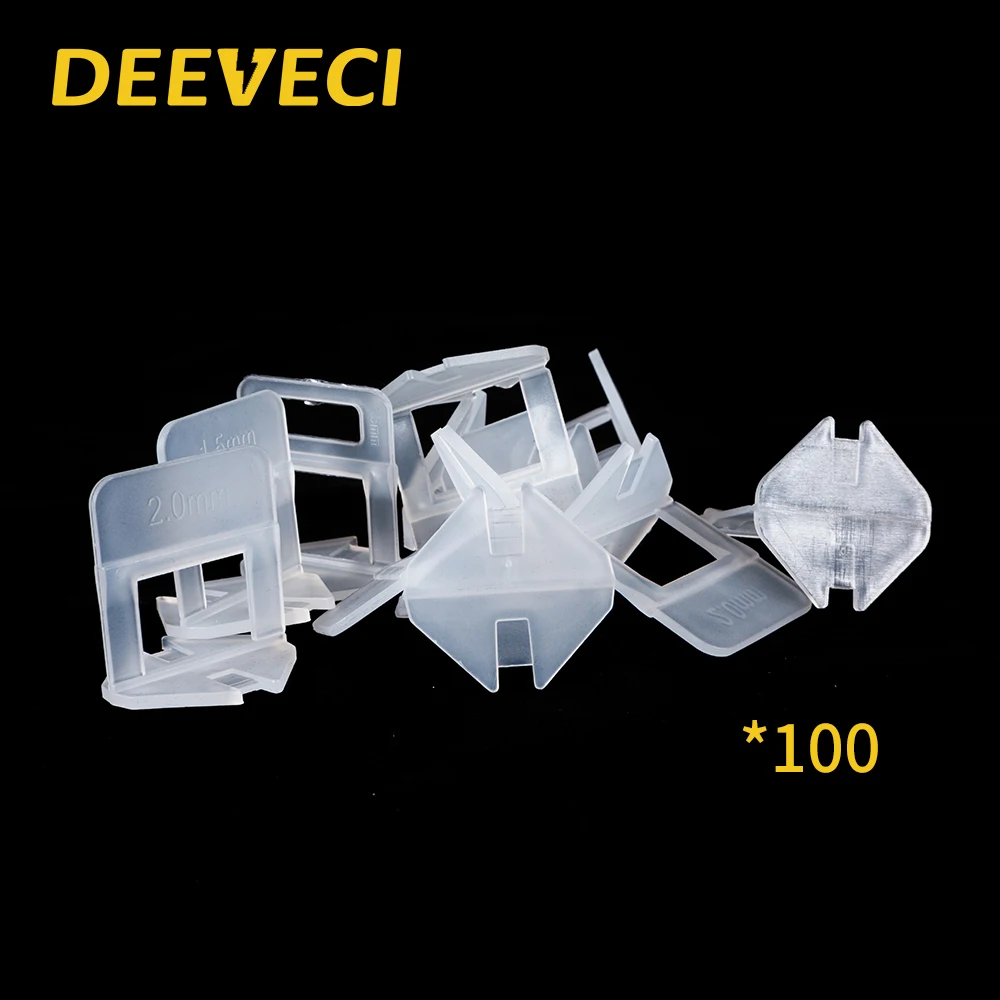 100pcs/pack Pro Tile Leveling System Clip Kit Wall Floor Tiling Spacer Tool 2mm used in 3~12mm tiles |