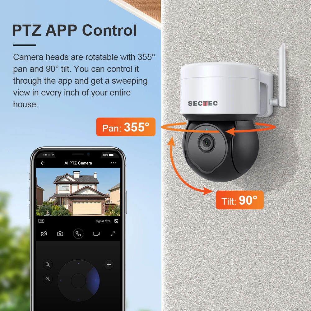 Дешево IP-камера SECTEC с поддержкой Wi-Fi и ночного видения, 3 м