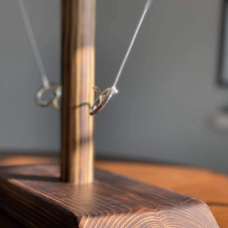 

Ring Toss Game for Adults,Handmade Wooden Ring Toss Hooks Handheld Board Games Outdoor Play Games for Family Fun Games