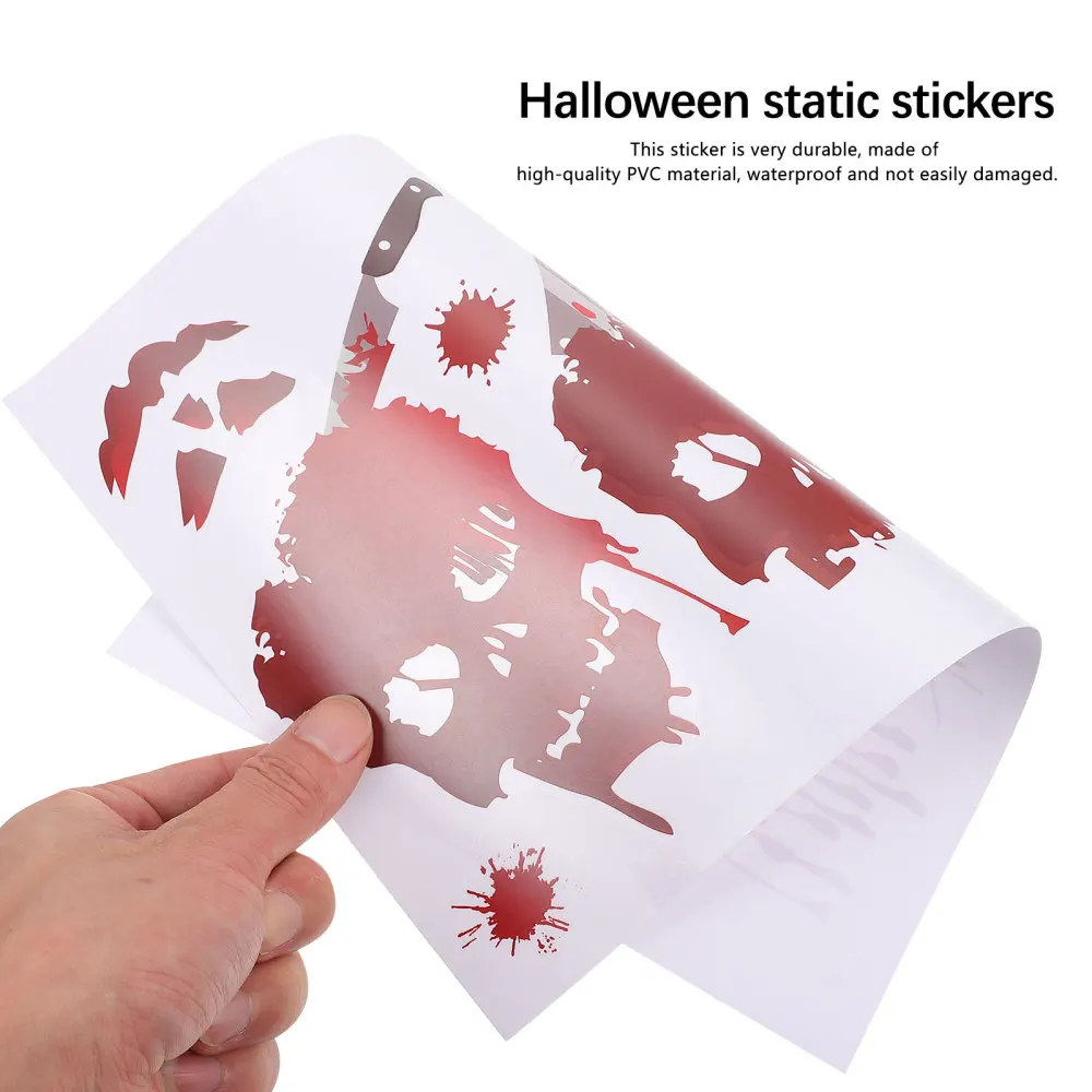 

4 Sheets Unique Window Stickers Theme Adhesive Stickers Horrible Decal