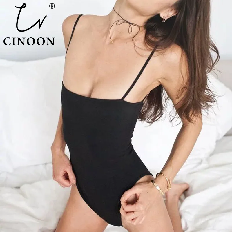 Пикантный комбинезон CINOON на бретельках с открытой спиной боди сиамское