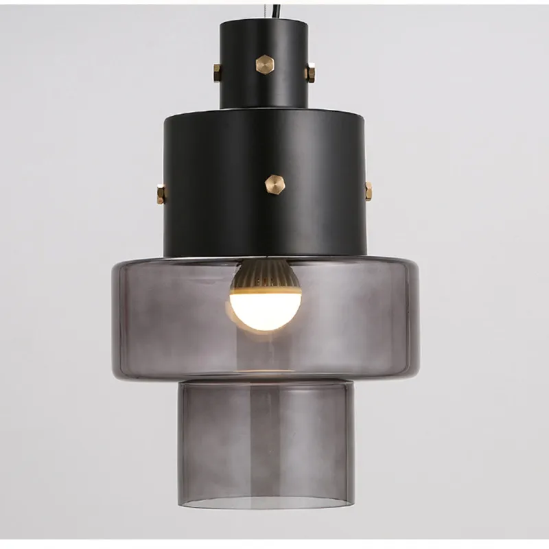 Американская деревня простая железная стеклянная Цилиндрическая Люстра с одной