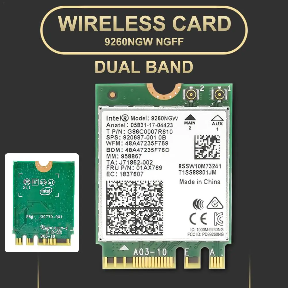 1,73 Гбит/с Беспроводная сеть 9260NGW NGFF Wifi карта Двухдиапазонная беспроводная WiFi карта Bluetooth 5,0 для Windows 10 ноутбук