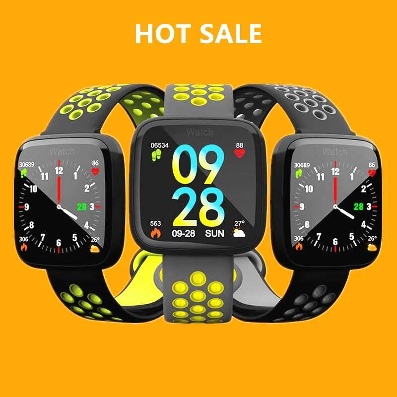 

Bluetooth Blood Pressure Heart Rate Monitor Weather Forecast Swim Tracker Sports Fitness F15 Smartwatch IP67 clock smart watch
