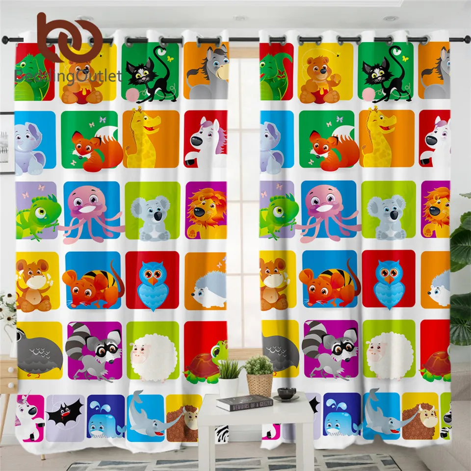 BeddingOutlet занавески с животными и алфавитом для спальни Детские Обучающие