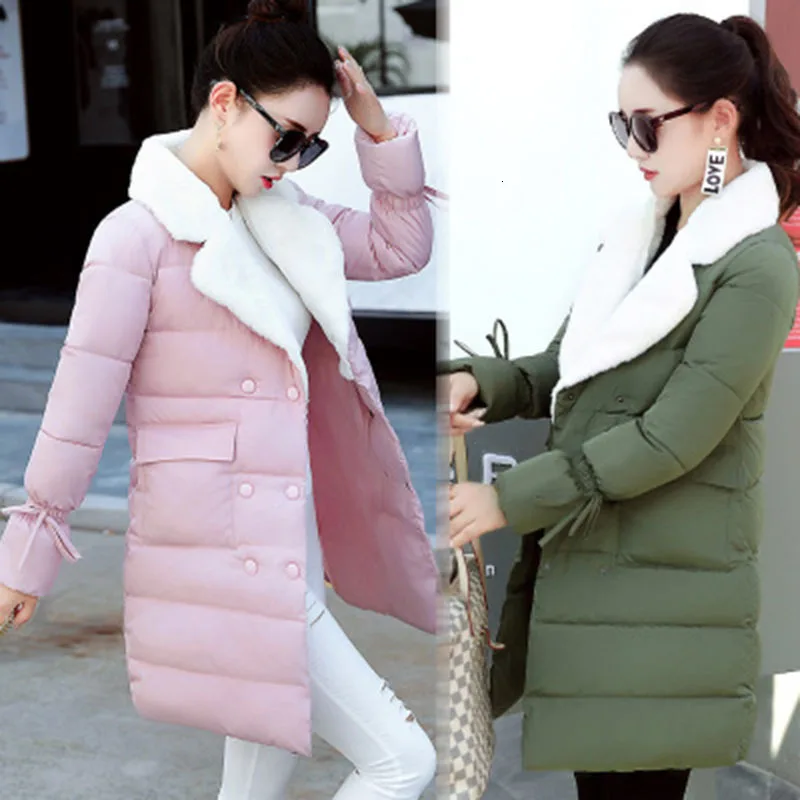 Зимняя куртка женское Новое хлопковое пальто приталенное утолщенное средней