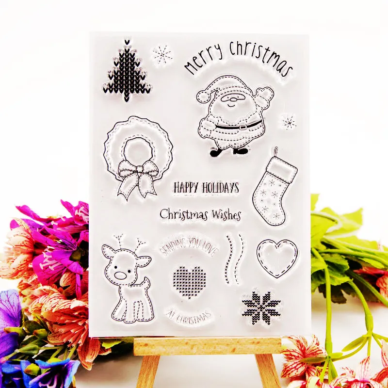 Прекрасный Санта Клаус прозрачные штампы для DIY Скрапбукинг карты