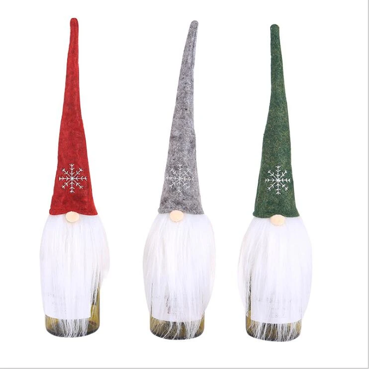 Рождественские наборы для бутылок 1 шт. с изображением снеговика/Деда Мороза