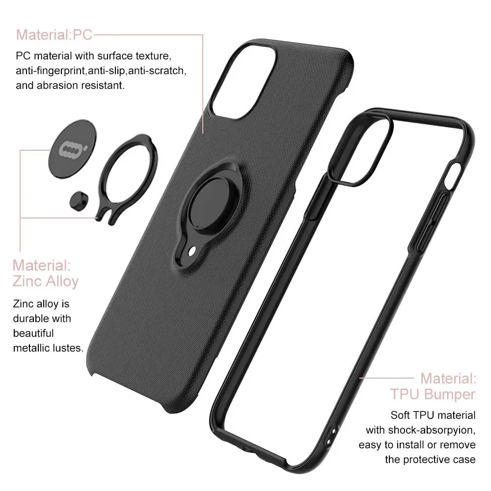 Магнитный кольцевой чехол для телефона для iPhone 11 Pro Max X XS XR XS MAX, автомобильный Магнитный чехол с поворотом на 360 для iPhone11 Pro, чехол