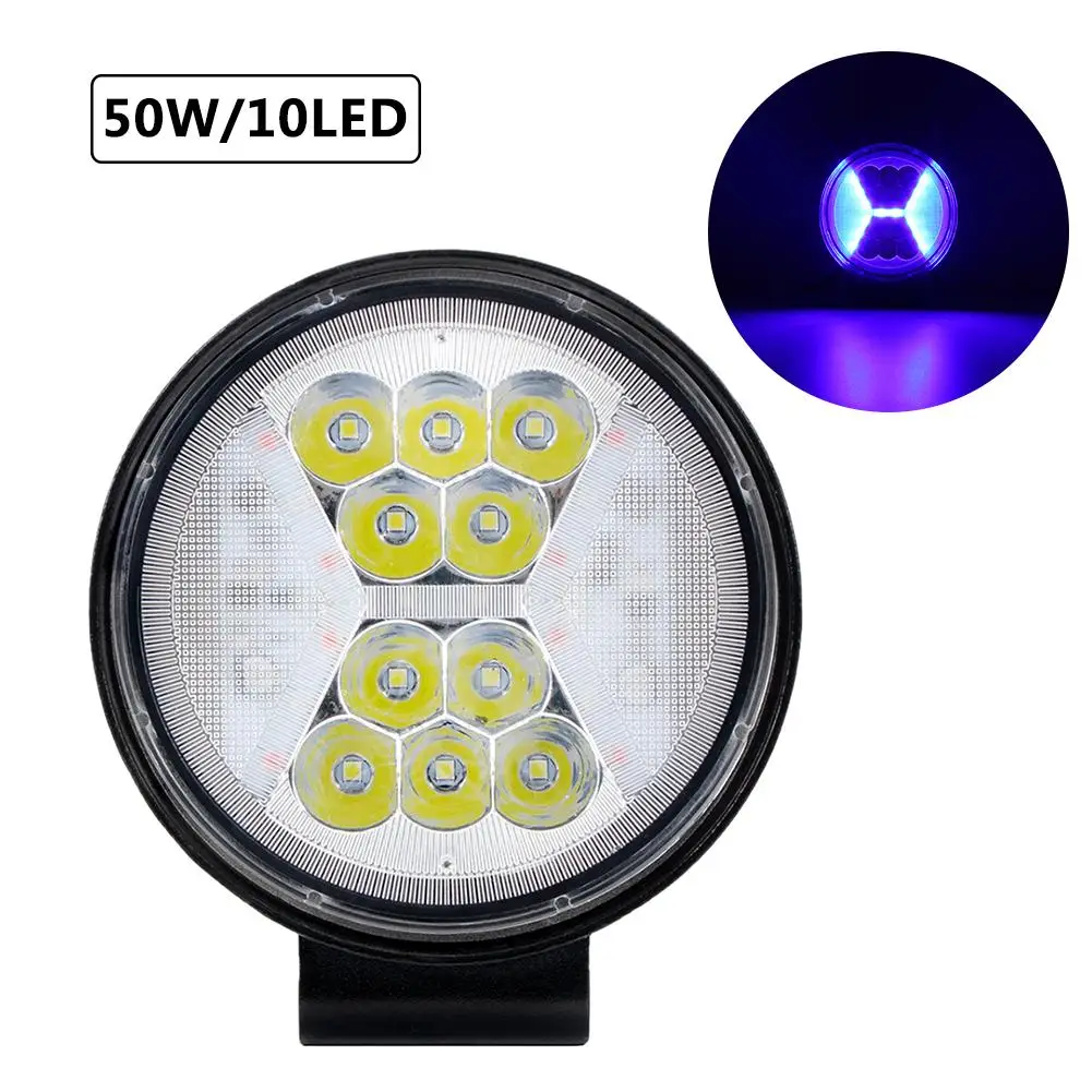 Dual Colors Car LED Work Light 12-36V Spot 50W Headlight Bar OffRoad Truck Tractor Boat Trailer SUV Fog Lamp | Лампы и освещение