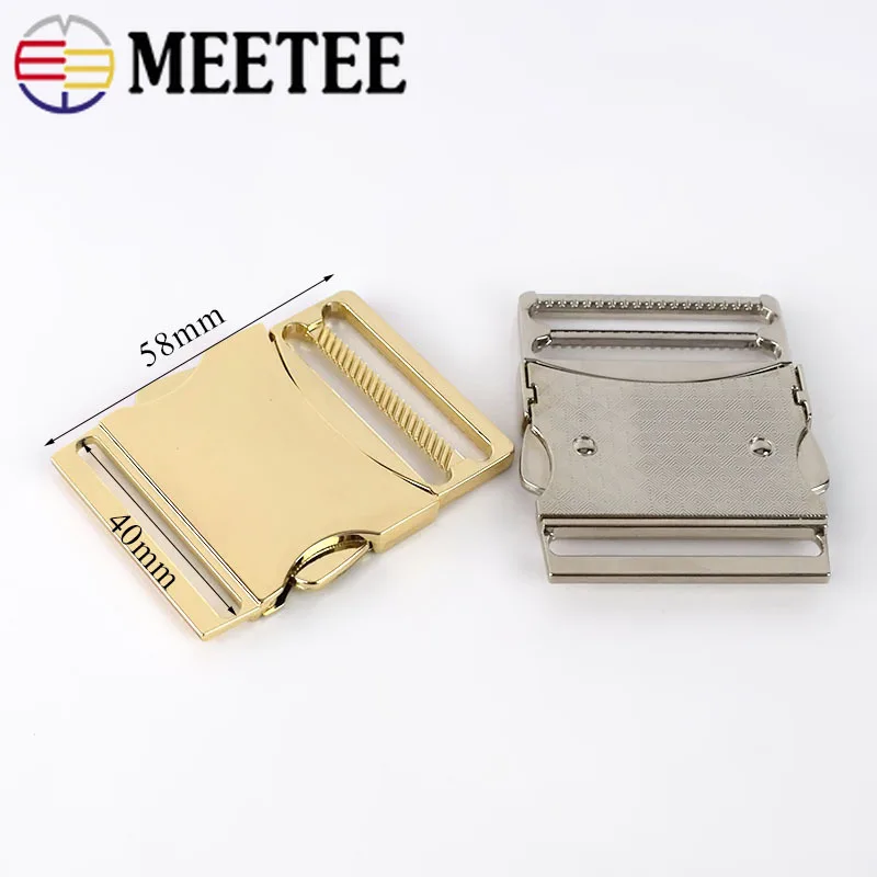 Meetee 2 шт. 40 мм Металлические съемные пряжки регулируемые боковые застежки для