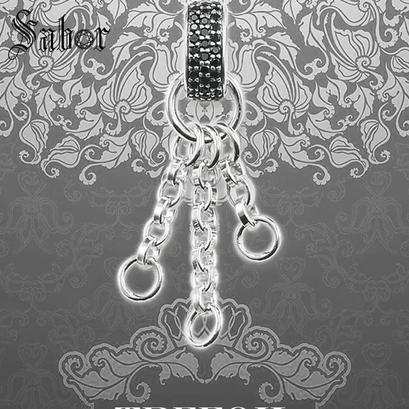 Подвеска с тремя панцирными подвесками из черного циркона модные ювелирные