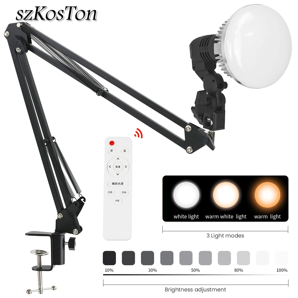 Remoto para Gravação e Transmissão de Vídeo ao Vivo Led de 155w para Fotografia Led com Braço Lâmpada Longo Controle eu us