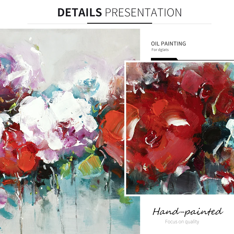 

Handmade Oil Painting On Canvas Large Salon Wall Art Picture Abstract Flower Living Room Modern Home Interior Decoration Posters