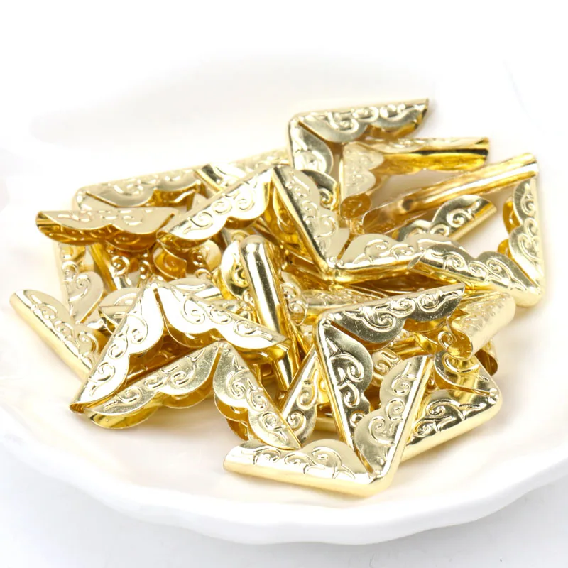 40 шт. золотая книга Скрапбукинг альбом меню папка Угловые протекторы