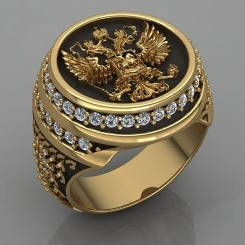 

Jewelry Antique Gold Angel Wing with Ring, Roman Crusader EAGLE RING