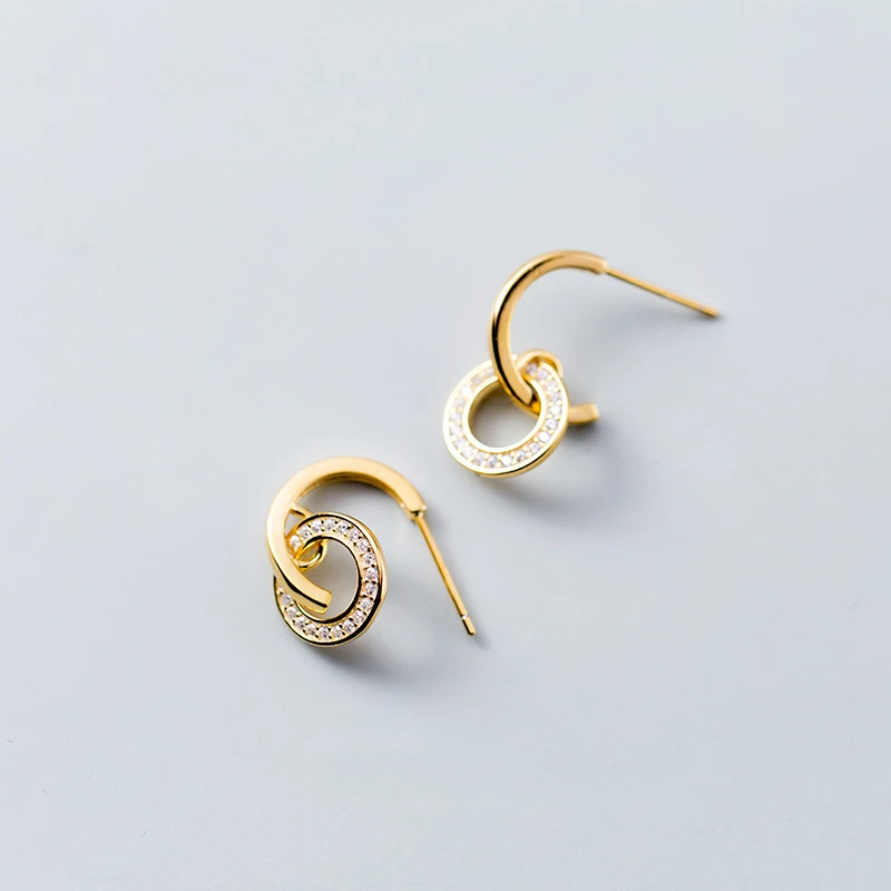 

La Monada Circle Short Drop Silver Earrings Fine 925 Sterling Silver Jewelry For Women Minimalist Drop Korean Earrings