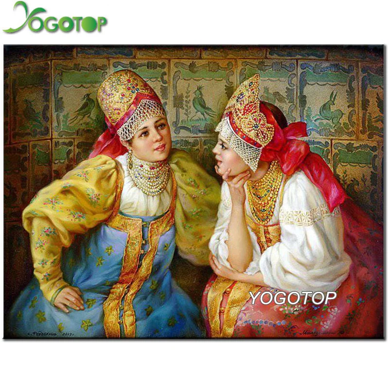 

diy Diamond Painting Russian Women Cross Stitch Wall Art Needlework Picture Of Rhinestones Gift Handmade Home Decoration YY2434