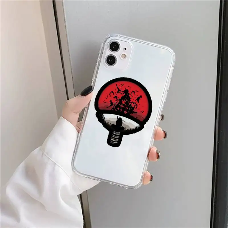 

Funny Naruto Cute Sasuke Phone Case Transparent for iPhone 11 12 mini pro XS MAX 8 7Plus X SE 2020 XR Samsung S10 9 8 7 6 Plus
