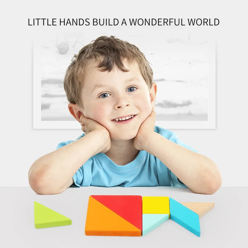 

Цветная 3d развивающая деревянная математическая игрушка танграмма, игра для детей дошкольного возраста, обучающие игрушки