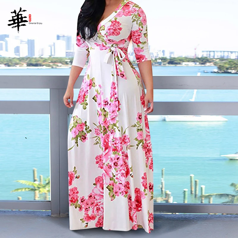 Женское платье с длинным рукавом длинное в стиле бохо вечерние платья больших