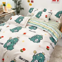 cute dinosaur bedding set for kids fashion flat sheets adult bed linen duvet quilt cover pillowcase kawaii boys girl
