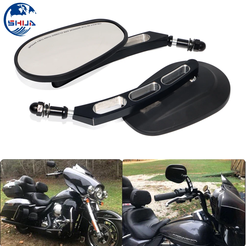 Мотоциклетные матовые черные боковые зеркала заднего вида для Harley Road King Touring XL883