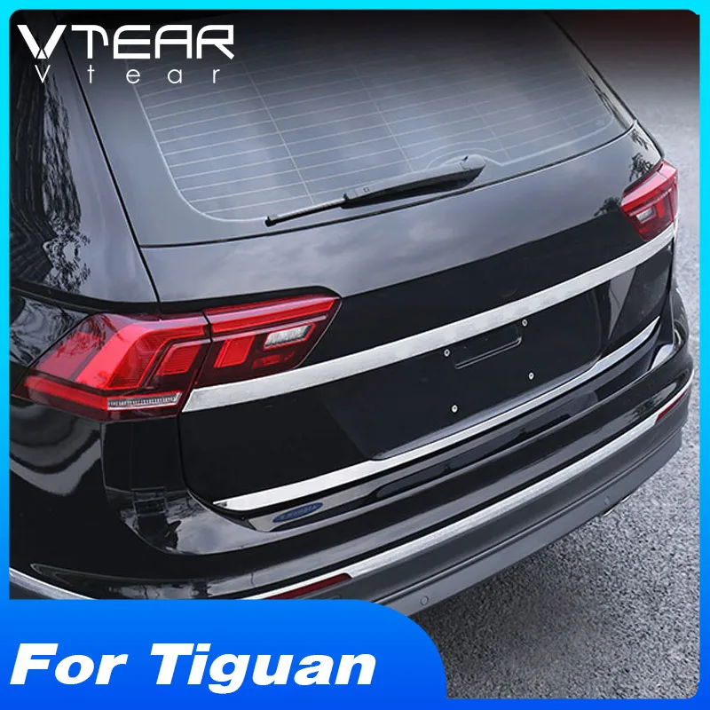 Vtear для VW Tiguan тигуан задний багажник отделка двери Наружные молдинги аксессуары из нержавеющей стали Автоматическая задняя дверь защита，автотовары