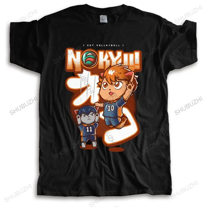 

Classic Kawaii Haikyuu Cat Tshirt for Men Short Sleeves Graphic Tee Top Animation Manga T Shirts Pure Cotton T-shirt Merchandise