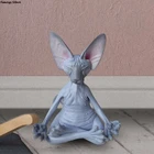 Милая имитация кота без волос, резиновые украшения, классическое украшение для медитации, йоги, сфинкса, кота, настольное украшение для сада, автомобиля, 13 см