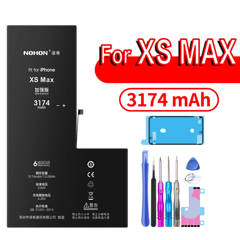 NOHON литиевая батарея для Apple iPhone 6S 6 7 8 Plus 5S 5 X SE Xr Xs Max 6Plus 7Plus батарея сменная аккумулятор для iPhone6 iPhone7 - Цвет: For XS MAX 3174mAh
