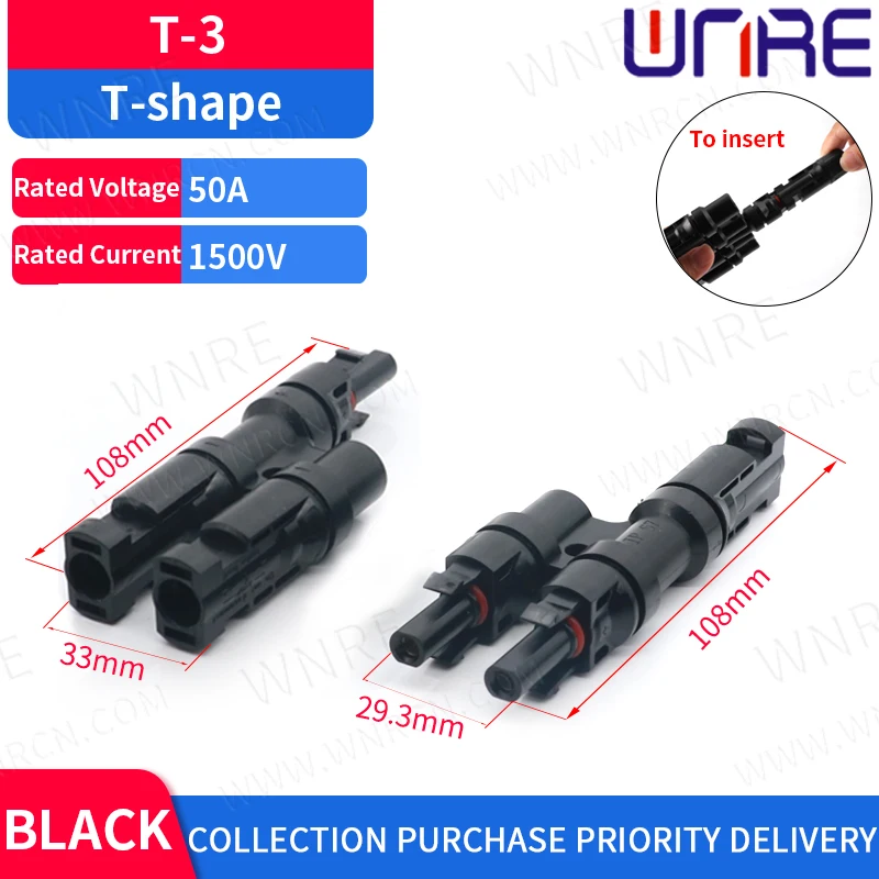 PV-коннектор типа T параллельное подключение системы солнечной панели